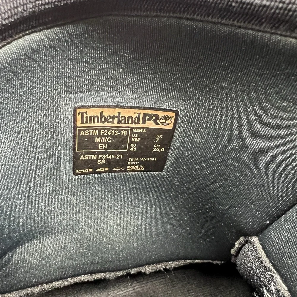 Timberland PRO Men's Size 8M Stockdale Pull On Alloy Safety Toe WP Work Boots